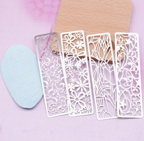 Polymer Clay Slab Stamp, Embossing Stamps, Polymer Clay, Soap Embossers, Ceramic Stamp, Pottery Tool, Sugar Cookie, Leaves Flower Template