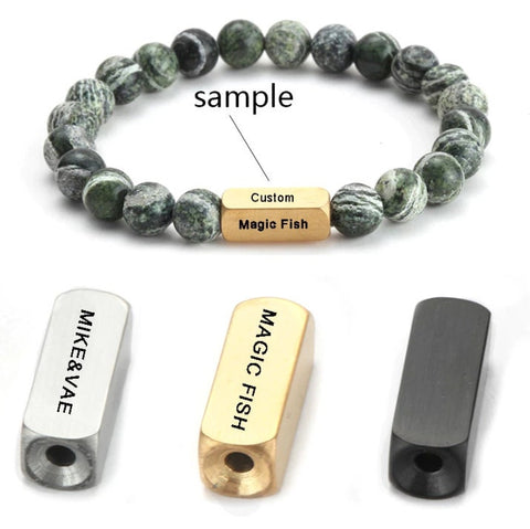 Personalized Beads - Muliple Side Engraved Beads - Custom Spacer Beads - Stainless Steel Metal - Edelstahlperlen Silber Gravur - Jewelry Bracelet Making