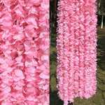 White Red Pink Vine Hanging Flowers for Outdoor Indoor Wedding Ceremony Arch Artificial Silk Floral Decors Home Garden Party Decorations