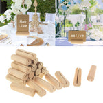 20 Pcs Wedding Place Card Holder - Wooden Photo Clips -  Desktop Decor Table Number Stand Name Clips - Message Clips - Table Decor Setting