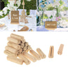 20 Pcs Wedding Place Card Holder - Wooden Photo Clips -  Desktop Decor Table Number Stand Name Clips - Message Clips - Table Decor Setting