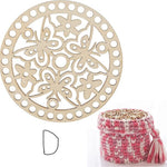 Wood Basket Base, Round Crochet Base, Circle Wooden Bottom with Holes for Crochet Baskets Crochet Coasters Trivets Basket Making Knitting