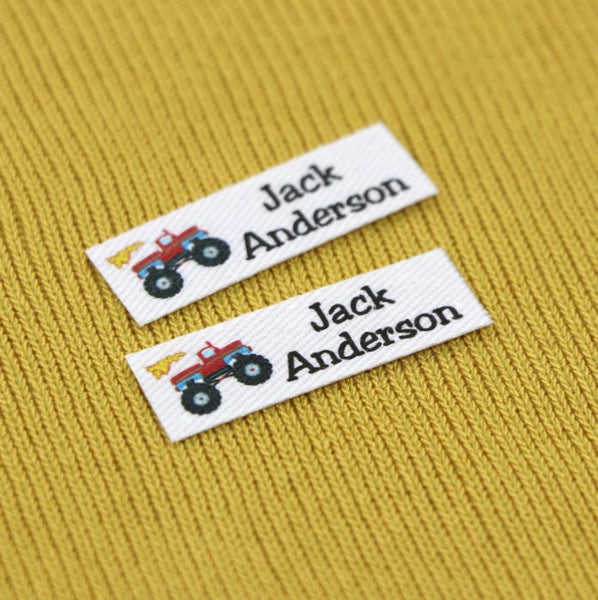 60 Pcs Iron On Labels - Custom Clothing Fabric Label Name Tag Handmade Design -Personalized Iron on Tags - Daycare Name Labels School Camps