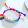 Custom Name Bracelet- Personalized Name Bracelet - Rainbow Rope Tie Emergency ID Bracelet for Kids - Christmas Gift for Girlfriend Wife