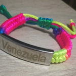 สร้อยข้อมือชื่อสั่งทำ - สร้อยข้อมือชื่อส่วนตัว - สร้อยข้อมือผูกเชือกสายรุ้งสำหรับเด็กฉุกเฉิน - ของขวัญคริสต์มาสสำหรับแฟนหรือภรรยา