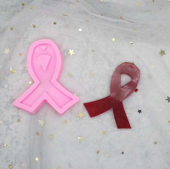 Cancer Ribbon Mold - Awareness Ribbon Mold Silicone Mould - Keychain Mold - Resin Polymer Clay Fondant Candy Wax - Pendant Charm Emblem