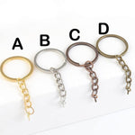 28mm Super Strong Stainless Steel Keyring Blanks - Matching Screw Eye Pins/Findings and  Jumprings - Brass Split Rings - Keychain Supplies
