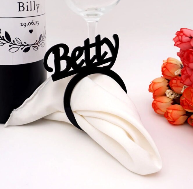20 Custom Napkin Ring - Personalized Housewarming Gifts - Custom Table Settings - Place Settings for Wedding Reception - Bridal Shower Decor