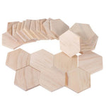 25 Pcs Wood Hexagon Tile Blanks - Shapes - Game Board - Unfinished - Terrain - Wooden Cutout - DIY Embellishments Craft Projects Coaster