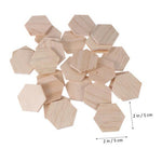 25 Pcs Wood Hexagon Tile Blanks - Shapes - Game Board - Unfinished - Terrain - Wooden Cutout - DIY Embellishments Craft Projects Coaster