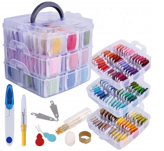 Sewing Box Set - 150 Threads Sewing Kit for Adults - Sewing Basket - H –  LightningStore