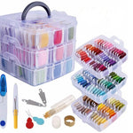 Sewing Box Set - 150 Threads Sewing Kit for Adults - Sewing Basket - Hand Sewing Box Sewing Organizer Supplies Accessories Gift Sewing Case