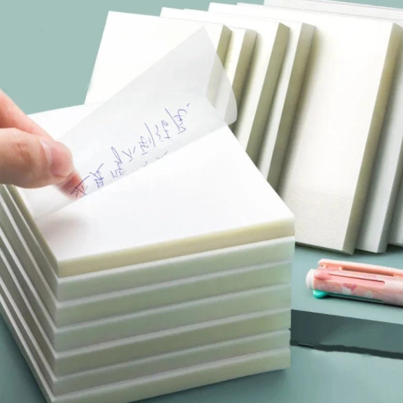 Sada průhledných matných samolepicích poznámek - průhledné nálepky pro studium, plánovač, bullet journal, scrapbook, školní potřeby