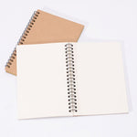 Double-Spiral Wire Bound Unlined Notebooks | Beige Kraft Cover Plain Journal | 7.1 x 4.7 inch | 50 Sheets | Basic Bullet Journal Bulk