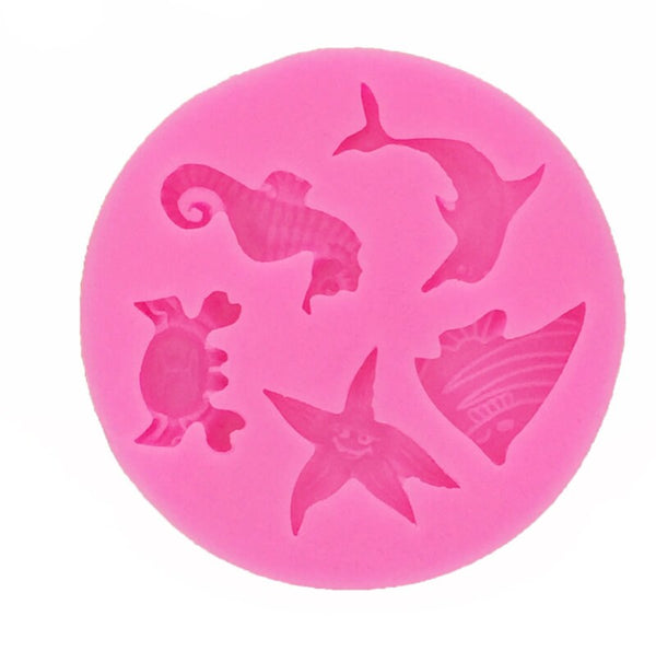 Fish Silicone Mold For Resin, Starfish Crab Dolphin Diy Crafts, Candy, Fondant, Resin Epoxy Mould Gumpaste Making Diy Tool, Cake Decorating