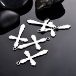 Cross Charm Pendant, Cross Charm, Tiny Cross Pendant, Antique Religious Charms, Bulk Silver Charms, Jewelry Making, Christian Faith Jewelry