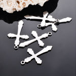Cross Charm Pendant, Cross Charm, Tiny Cross Pendant, Antique Religious Charms, Bulk Silver Charms, Jewelry Making, Christian Faith Jewelry