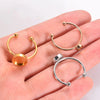 Open Stainless Steel Bezel Cup Ring Blank Cabochon Settings Findings 3 Colors And Size Adjustable Gold Silver Rose Gold Hypoallergenic