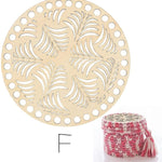 Wood Basket Base, Round Crochet Base, Circle Wooden Bottom with Holes for Crochet Baskets Crochet Coasters Trivets Basket Making Knitting