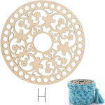 Wood Basket Base, Round Crochet Base, Circle Wooden Bottom with Holes for Crochet Baskets Crochet Coasters Trivets Basket Making Knitting