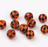 Plaid Paint Wood Round Spacer Beads, DIY Bracelet Necklace, Natural Wood Beads, Wood Round Balls For Jewelry Making, Charms Jewelry Findings