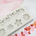แม่พิมพ์ดอกไม้ซิลิโคน, แม่พิมพ์ดอกไม้เรซิน, ดอกไม้จิ๋ว, ต่างหู DIY, ฟอนดองต์, ดินโพลิเมอร์, แม่พิมพ์ช็อกโกแลต, แม่พิมพ์ซิลิโคน, แม่พิมพ์คาโบชง