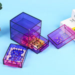 Resin Drawer Mold - Jewelry Box Mold - Desktop Storage Drawer Mold For Epoxy Resin - 3 Layer - Silicone Jewelry Trinket - Ornament Case