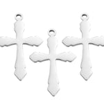 Cross Charm Pendant, Cross Charm, Tiny Cross Pendant, Antique Religious Charms, Bulk Silver Charms, Jewelry Making, Christian Faith Jewelry