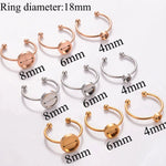 Open Stainless Steel Bezel Cup Ring Blank Cabochon Settings Findings 3 Colors And Size Adjustable Gold Silver Rose Gold Hypoallergenic