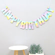 Happy Birthday Garland, Rainbow Party Decorations, Birthday Decorations Banner, Birthday Party Supplies Bunting Banner Eco, Reusable Kids