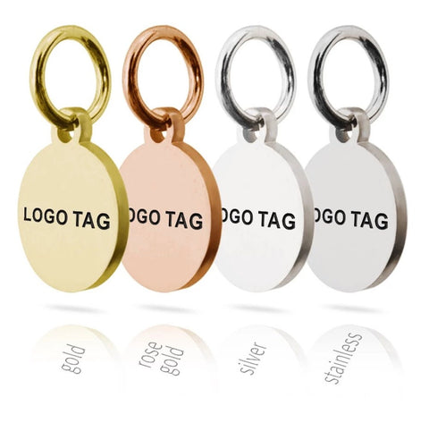 50 Custom Charm, Silver Gold Stainless Steel Personalized Charm, Logo Charm Beads, Laser Engraved Charm Beads For Jewelry Bracelets Making