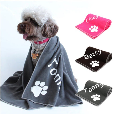 Custom Dog Blanket, Pet Blanket, Personalized Pet Blanket, Gray Paw Print Puppy Blanket, Personalized Dog Blanket, Puppy Cat Kiten Blanket