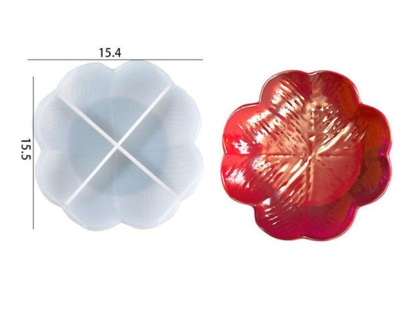 Flower Flat Tray Mold, Resin Crafting Wall Hanging Mould, Silicone Platter Resin Leaf Fruit Plate, Large Coaster Mold Big, Rolling Epoxy