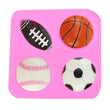 Basketball Football Soccer Baseball Silicone Mold, Sports Plaster Silicone Mold, Cake, Chocolate, Decoration, Epoxy Resin Casting Crafts DIY