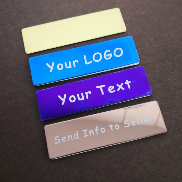 Metal name tags with engraved logo