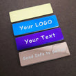 Personalized Name Badges, Custom Staff Employee Name Tags, Metal ID Tags Pin Laser Engraved UV Rated Signage Material Identification Logo