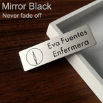 Personalized Name Badges, Custom Staff Employee Name Tags, Metal ID Tags Pin Laser Engraved UV Rated Signage Material Identification Logo