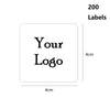 200 Pieces Custom Logo Square Sticker - Personalized Stickers - Small Business Packages - Square Labels - Wedding Stickers White Transparent
