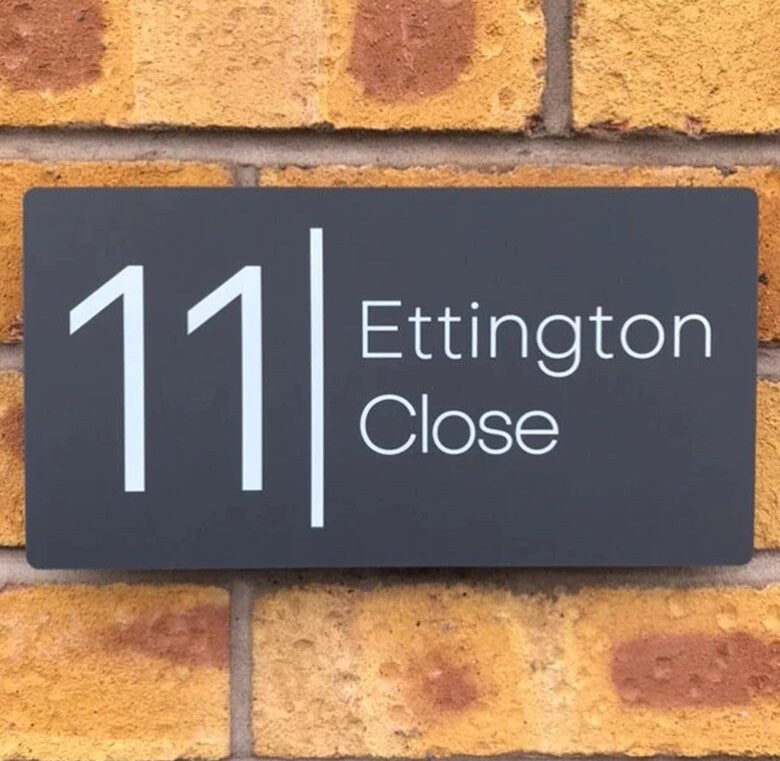 Custom Address Plaque - Personalized House Number Plaque - Outdoor Street Address Porch Sign - Modern House Number Sign - Housewarming Gift