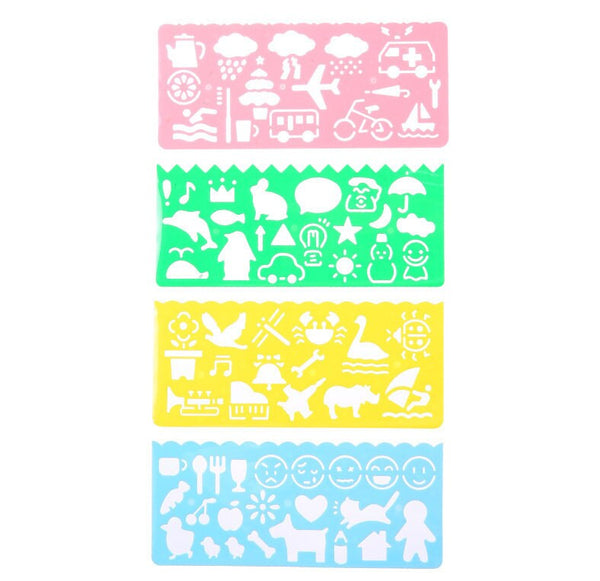 Airplane Animal Dog Bus Cloud Bid Flower Kids Stencils Cards Craft Wall Drawing Art Airbrush Children Nursery Scrapbooking Cute Playful