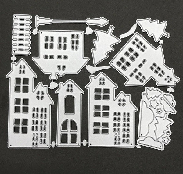 House Metal Cutting Dies Set, Paper Craft Cutting Die, Embossing Stencil, Scrapbooking Dies, DIY Card Making, Various Houses Die Cuts