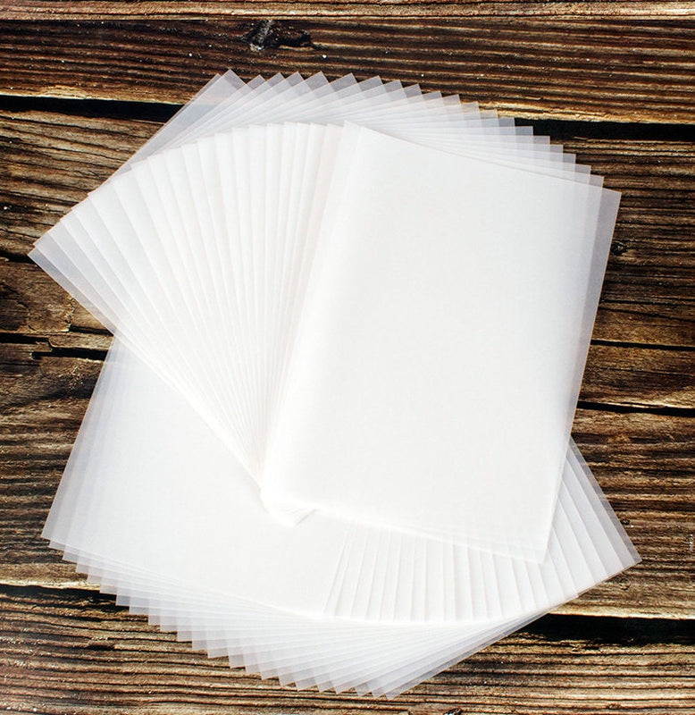 50 Pieces Vellum Translucent Paper Set - Clear Transparent Paper - A5 Sheets - Journal Paper - Scrapbooking - Journaling Junk Journal Pages