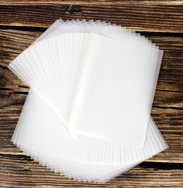 50 Pieces Vellum Translucent Paper Set - Clear Transparent Paper - A5 Sheets - Journal Paper - Scrapbooking - Journaling Junk Journal Pages