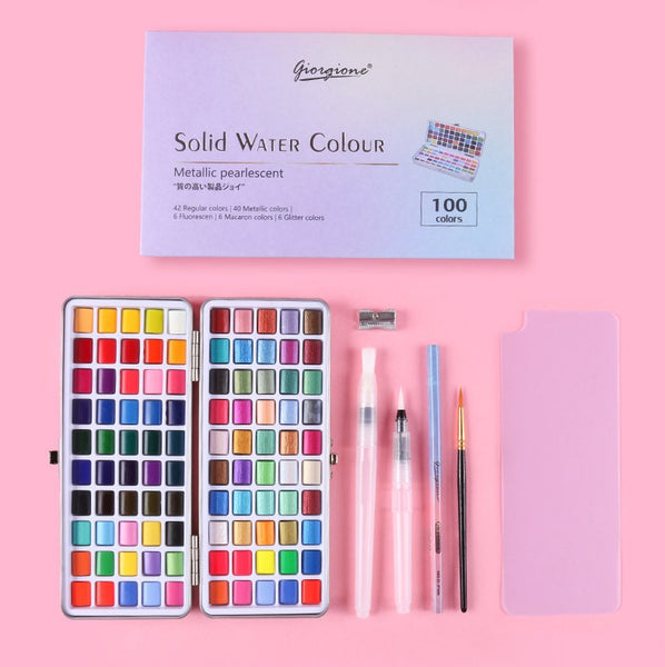 Sada akvarelových barev - akvarelový kit - cestovní malířské potřeby - paleta akvarelových barev - dárky pro malíře - sada Aquarelle Art