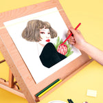 ขาตั้งวาดภาพแบบพกพาสำหรับเดินทาง - ขาตั้งโต๊ะปรับระดับได้สำหรับศิลปะ วาดภาพ สเก็ตช์ เขียน อ่าน ชมงานศิลป์ แสดงงาน
