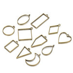 11 pcs Open Back Round Triangle Rectangle Resin Bezel Jewellery Pendant Frame Pendant Charm - Jewelry Making Craft Supplies