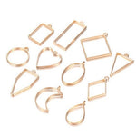 11 pcs Open Back Round Triangle Rectangle Resin Bezel Jewellery Pendant Frame Pendant Charm - Jewelry Making Craft Supplies