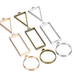 11 pcs Open Back Round Triangle Rectangle Resin Bezel Jewellery Pendant Frame Pendant Charm - Jewelry Making Craft Supplies