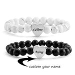 Custom Beaded Bracelet - Personalized Name Bracelet for Men Women - Gift for Him Dad Husband Boyfriend - Fathers Day Christmas Birthday ID Bracelet