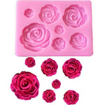 Rose Mold - Flower Resin Clay - Fondant, Chocolate, Soap, Wax, Decorating Tools Sugarcraft Cake, Polymer, Candy Baking, Silicone Rubber
